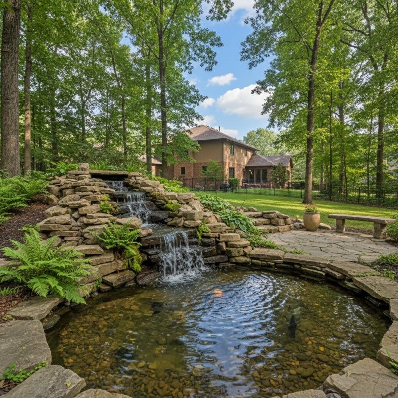 Pond Waterfall Installation